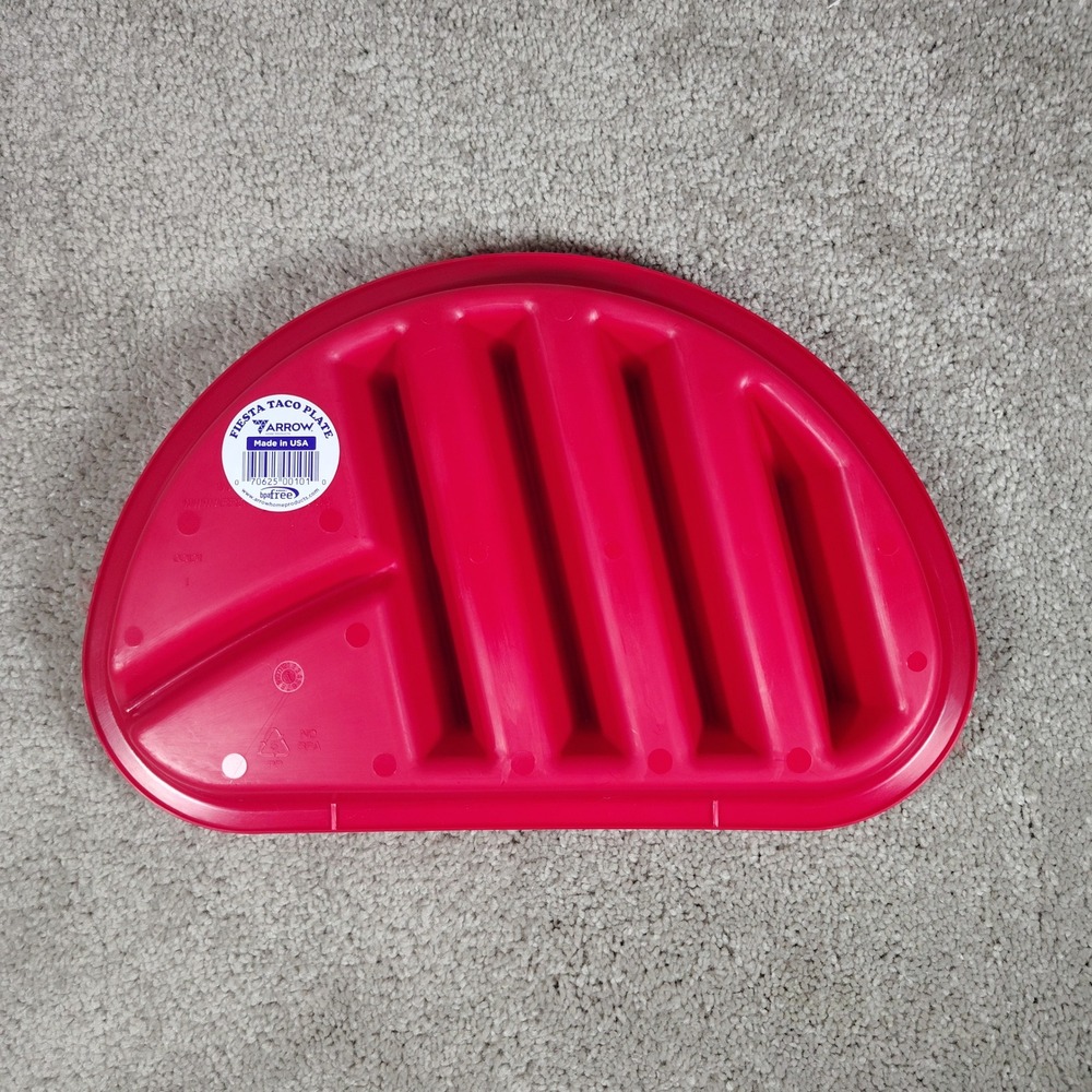 Arrow Fiesta Taco Plate Red 4 Piece Set Divided Serving Trays Southwestern OS - Picture 4 of 9